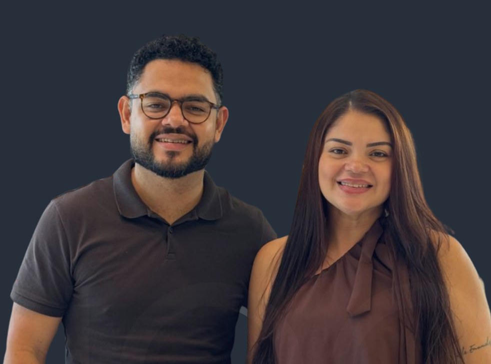 Thiago Baia e Carla Baia, corretores de imóveis da Duoo